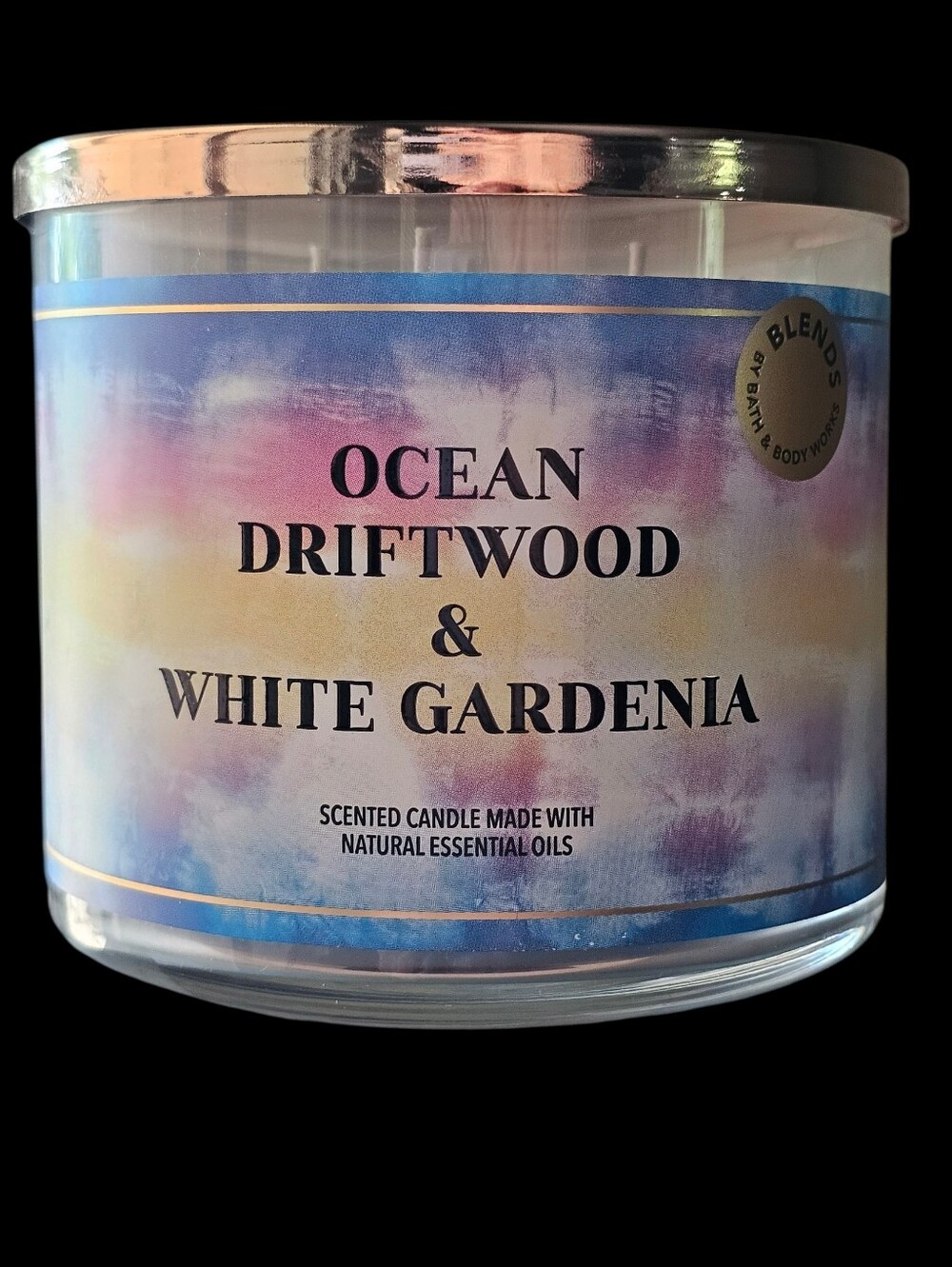 Ocean Driftwood & White Gardenia Scented Candle - Pastel Blue
